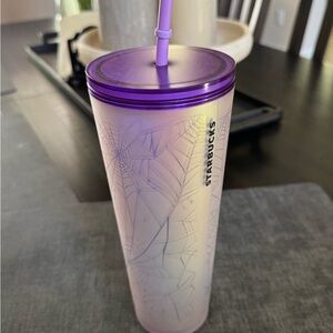 Starbucks new Halloween 2021Purple Frosted spiderweb